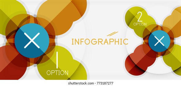 Paper geometric circle banner template, vector modern infographics abstract background