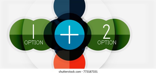 Plantilla de banner de círculo geométrico de papel, fondo abstracto de infografías modernas vectoriales
