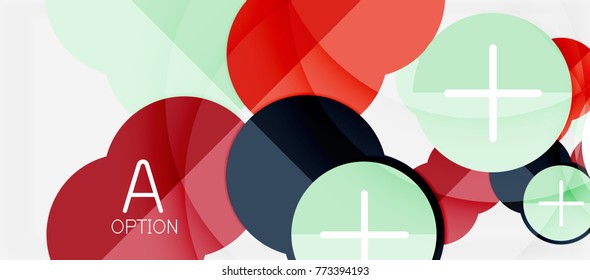 Plantilla de banner de círculo geométrico de papel, fondo abstracto de infografías modernas vectoriales