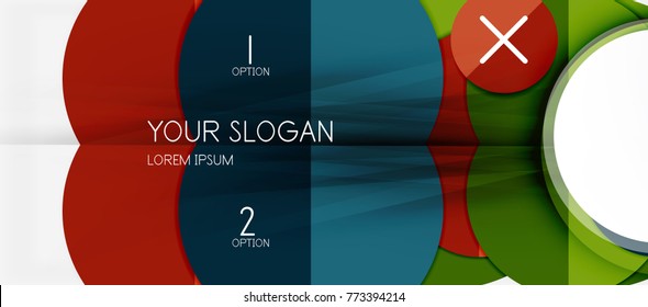 Paper geometric circle banner template, vector modern infographics abstract background