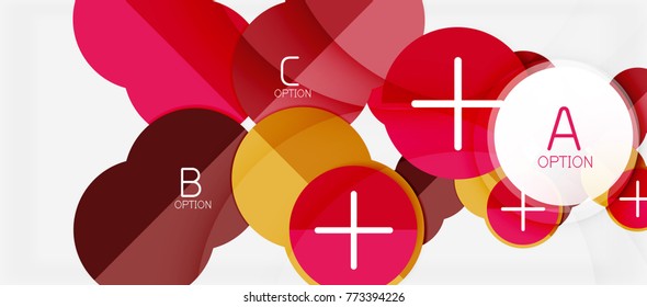 Paper geometric circle banner template, vector modern infographics abstract background