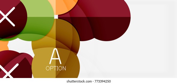 Paper geometric circle banner template, vector modern infographics abstract background