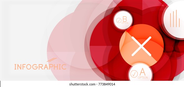 Paper geometric circle banner template, vector modern infographics abstract background