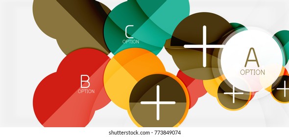 Paper geometric circle banner template, vector modern infographics abstract background