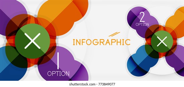 Paper geometric circle banner template, vector modern infographics abstract background