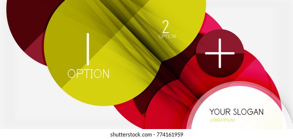 Paper geometric circle banner template, vector modern infographics abstract background