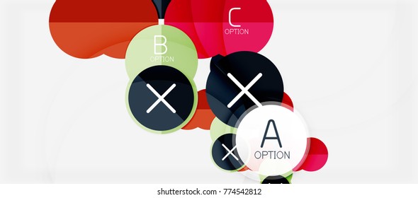 Plantilla de banner de círculo geométrico de papel, fondo abstracto de infografías modernas vectoriales