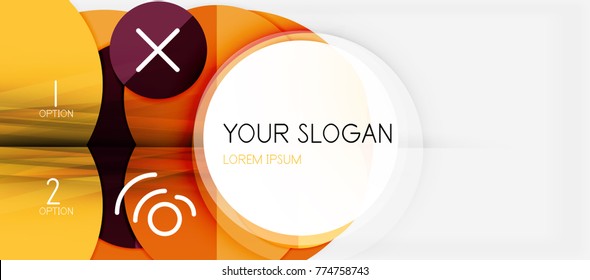 Paper geometric circle banner template, vector modern infographics abstract background