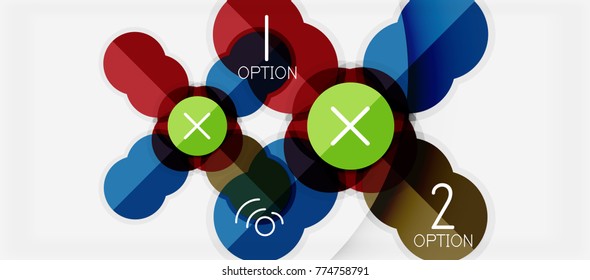 Paper geometric circle banner template, vector modern infographics abstract background