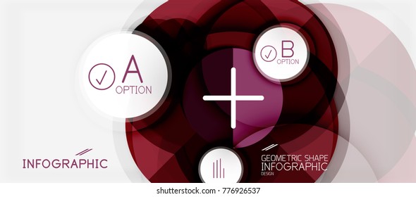 Paper geometric circle banner template, vector modern infographics abstract background