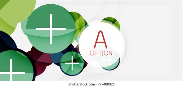 Paper geometric circle banner template, vector modern infographics abstract background