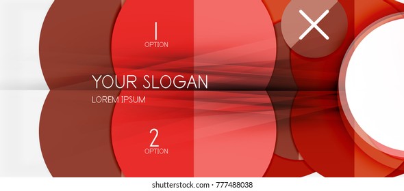Paper geometric circle banner template, vector modern infographics abstract background