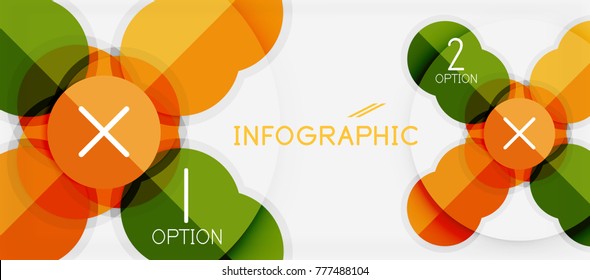 Paper geometric circle banner template, vector modern infographics abstract background