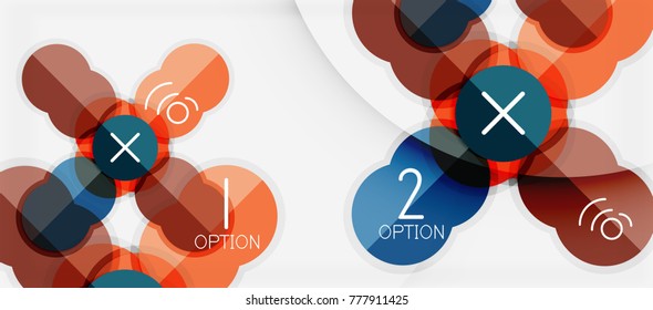 Paper geometric circle banner template, vector modern infographics abstract background