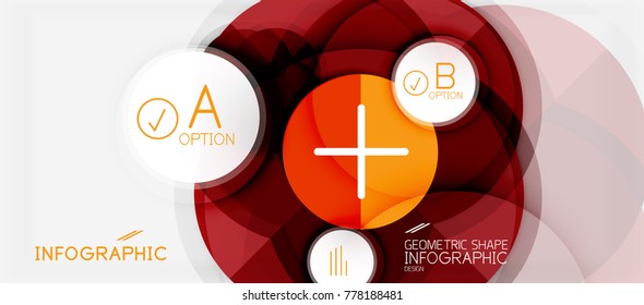 Paper geometric circle banner template, vector modern infographics abstract background