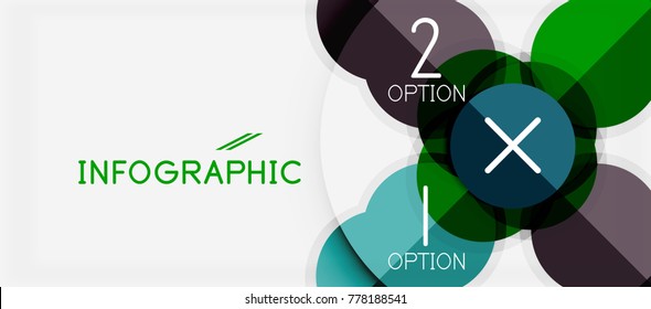 Paper geometric circle banner template, vector modern infographics abstract background