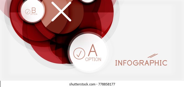 Plantilla de banner de círculo geométrico de papel, fondo abstracto de infografías modernas vectoriales