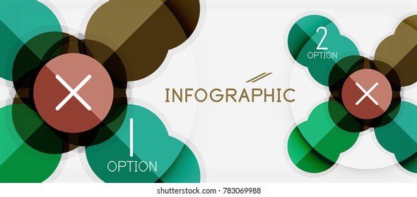 Paper geometric circle banner template, vector modern infographics abstract background
