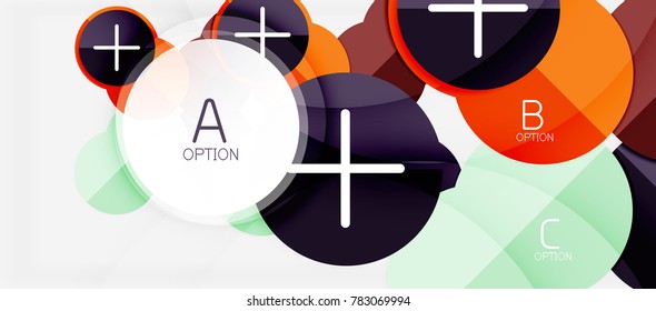 Paper geometric circle banner template, vector modern infographics abstract background
