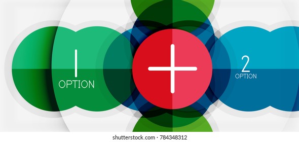 Paper geometric circle banner template, vector modern infographics abstract background