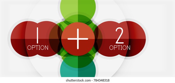 Paper geometric circle banner template, vector modern infographics abstract background