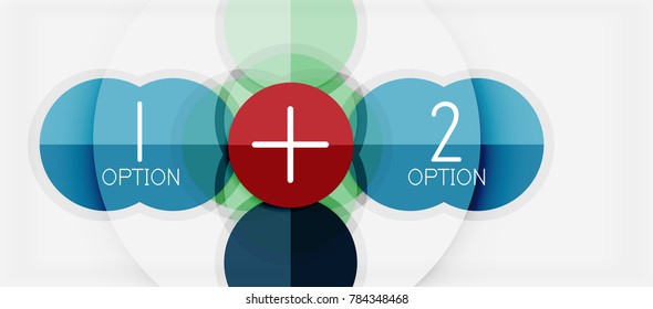 Paper geometric circle banner template, vector modern infographics abstract background