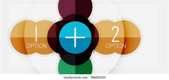 Paper geometric circle banner template, vector modern infographics abstract background