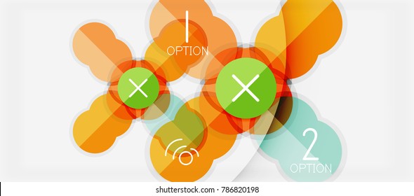 Paper geometric circle banner template, vector modern infographics abstract background