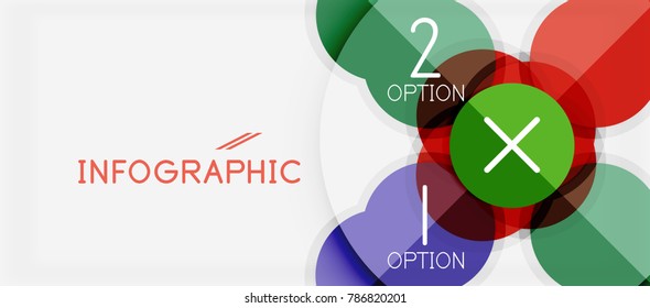 Plantilla de banner de círculo geométrico de papel, fondo abstracto de infografías modernas vectoriales