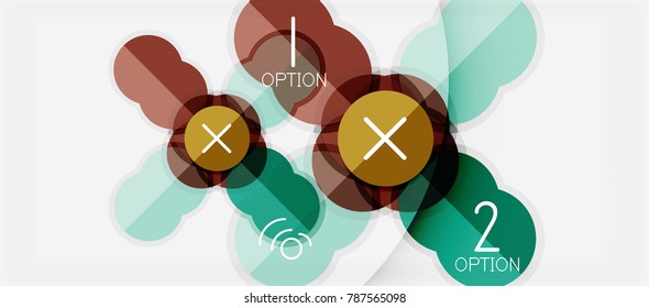 Paper geometric circle banner template, vector modern infographics abstract background