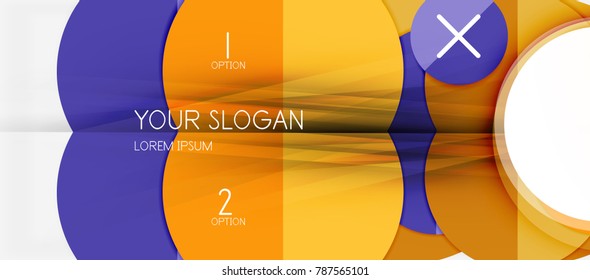 Paper geometric circle banner template, vector modern infographics abstract background