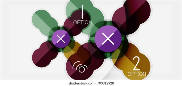 Paper geometric circle banner template, vector modern infographics abstract background
