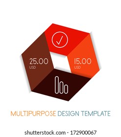 Paper geometric shape multipurpose design template