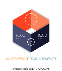 Plantilla de diseño multipropósito de formas geométricas de papel