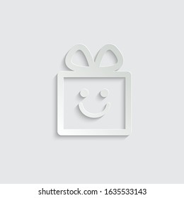 paper Gift box  - black vector icon line style