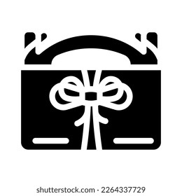 paper gift box glyph icon vector. paper gift box sign. isolated symbol illustration