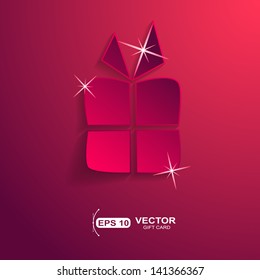 Paper gift box shape on red background 