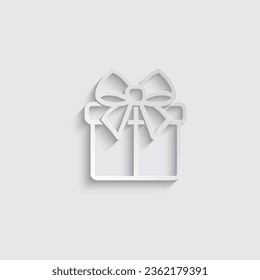 paper gift box - vector icon