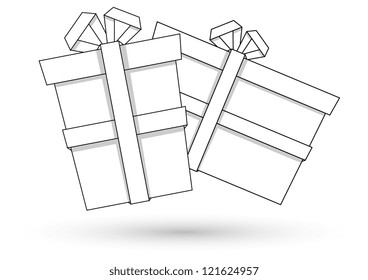 Paper Gift Boxes - Christmas Vector Illustration