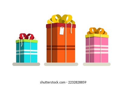 Cajas de regalo de papel aisladas en el fondo blanco - vector