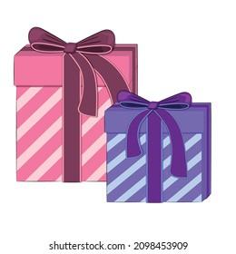 Paper gift boxes. Two paper gift boxes with bows