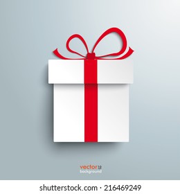 Paper gift on the grey background. Eps 10 vector file.