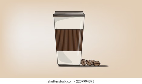 Paper glass coffee cup vector art