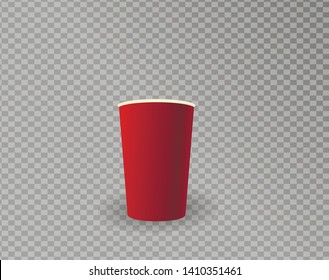 paper glass for drinks in the cinema on a transparent background