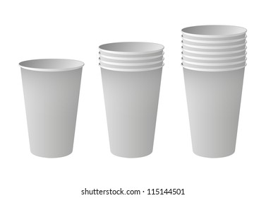 Paper Glass Vector On White Background