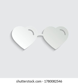   paper glasses vector icon. heart sun glasses sign