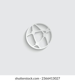 paper Global social network icon vector