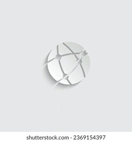 paper Global social network icon vector