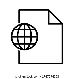 paper with globe icon. vector illustration.