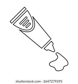 Ícone de cola de papel, gráficos de vetor de linha
